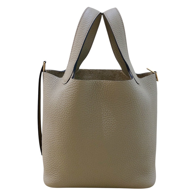 エルメス HERMES ピコタンロックPM W刻 ベージュマルファ ゴールド金具 トリヨン レディース ハンドバッグ