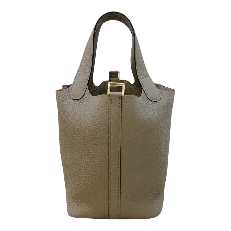 エルメス HERMES ピコタンロックPM W刻 ベージュマルファ ゴールド金具 トリヨン レディース ハンドバッグ