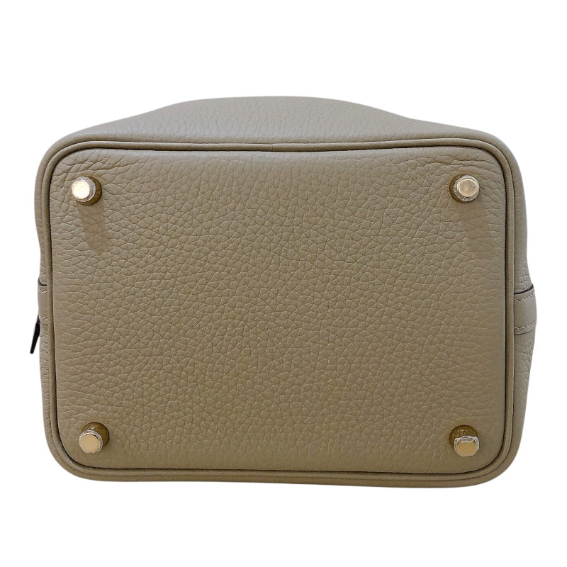 エルメス HERMES ピコタンロックPM W刻 ベージュマルファ ゴールド金具 トリヨン レディース ハンドバッグ