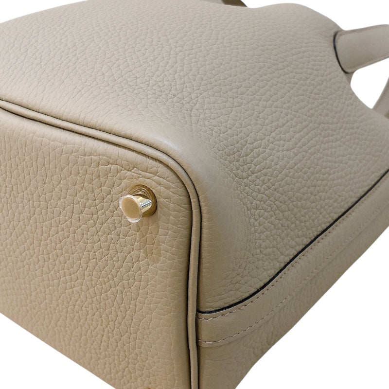 エルメス HERMES ピコタンロックPM W刻 ベージュマルファ ゴールド金具 トリヨン レディース ハンドバッグ