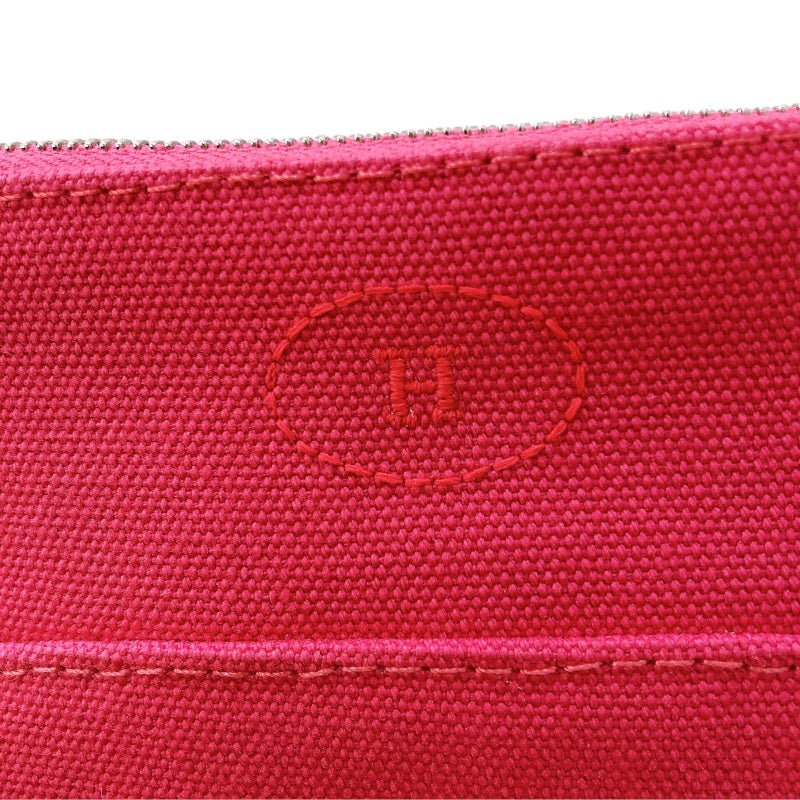 エルメス HERMES ボリードポーチミニミニ ピンク/シルバー金具 トワル レディース ポーチ