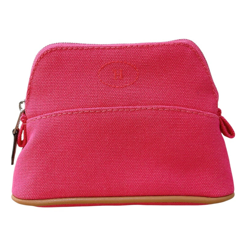 エルメス HERMES ボリードポーチミニミニ ピンク/シルバー金具 トワル レディース ポーチ