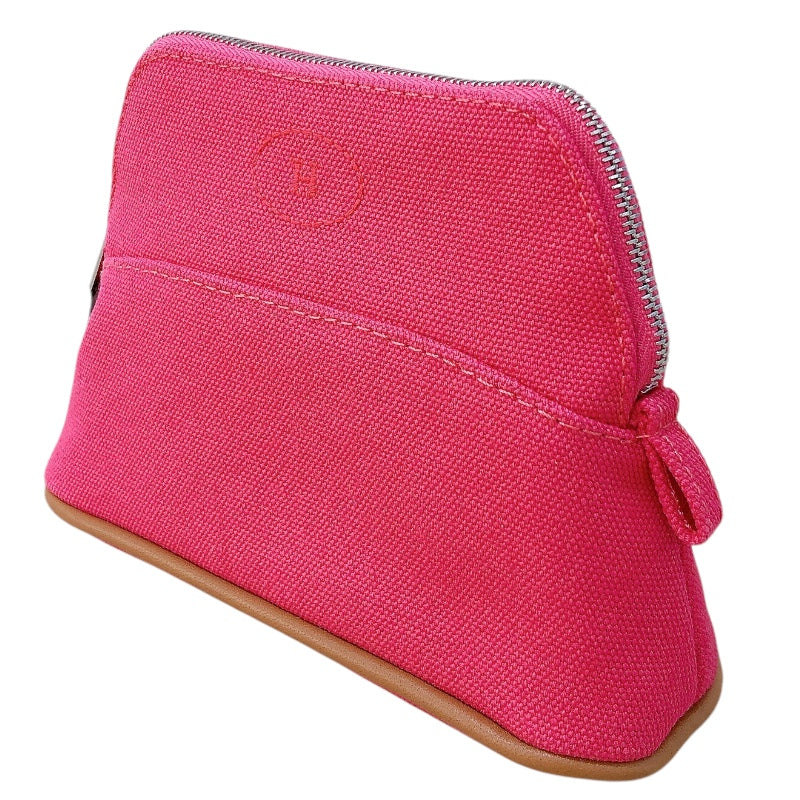 エルメス HERMES ボリードポーチミニミニ ピンク/シルバー金具 トワル レディース ポーチ