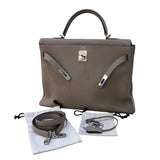 エルメス HERMES ケリー35 内縫い □I刻 トゥルティエールグレー/SV金具 トゴ レディース ハンドバッグ