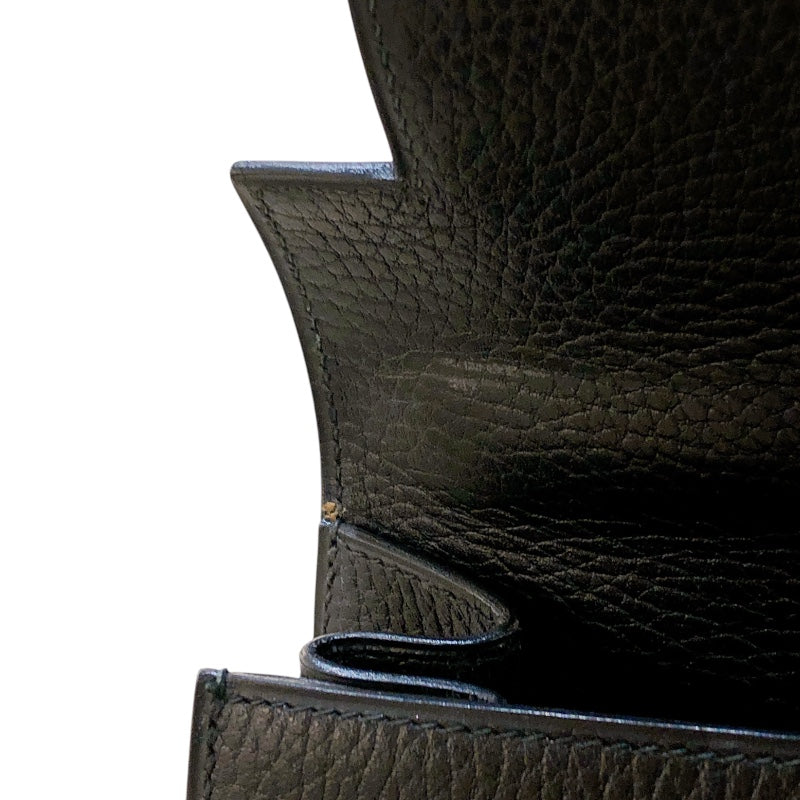 エルメス HERMES ケリー32 外縫い 〇R刻 ブラック/GD金具 アルデンヌ レディース ハンドバッグ