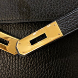 エルメス HERMES ケリー32 外縫い 〇R刻 ブラック/GD金具 アルデンヌ レディース ハンドバッグ