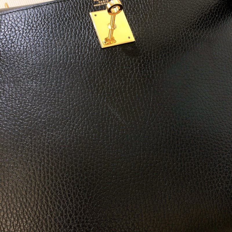 エルメス HERMES ケリー32 外縫い 〇R刻 ブラック/GD金具 アルデンヌ レディース ハンドバッグ
