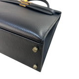 エルメス HERMES ケリー32 外縫い 〇U刻 ブラック/GD金具 アルデンヌ レディース ハンドバッグ