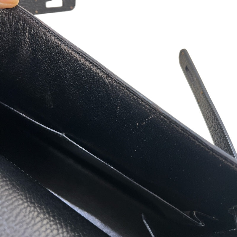 エルメス HERMES ケリー32 外縫い 〇U刻 ブラック/GD金具 アルデンヌ レディース ハンドバッグ