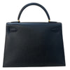 エルメス HERMES ケリー32 外縫い 〇U刻 ブラック/GD金具 アルデンヌ レディース ハンドバッグ