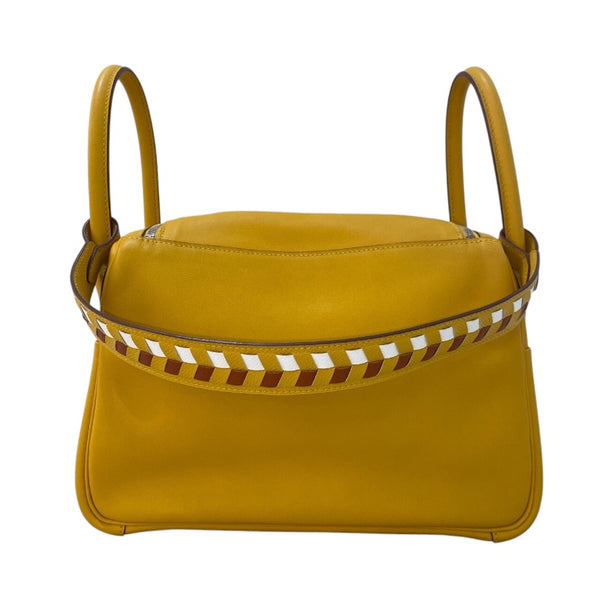 エルメス HERMES リンディ26　トレサージュ C刻印 ジョーヌアンブル/SV金具 スイフト レディース ショルダーバッグ