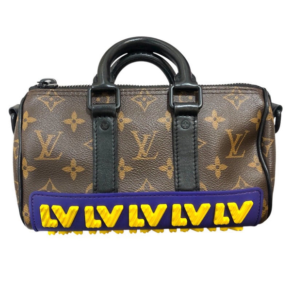 ルイ・ヴィトン LOUIS VUITTON キーポルXS M45788 ブラウン　イエロー モノグラムレザー ユニセックス ショルダーバッグ