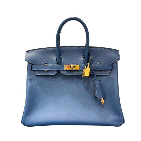 エルメス HERMES バーキン25 U刻 ブルータラサ　ゴ―ルド金具 スイフト レディース ハンドバッグ