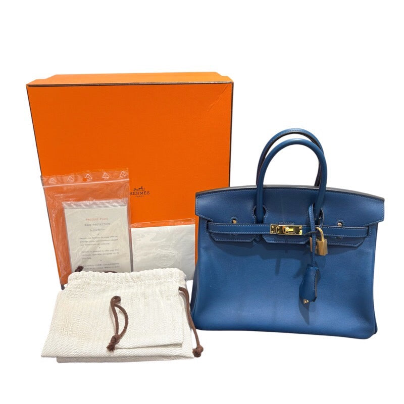 エルメス HERMES バーキン25 U刻 ブルータラサ　ゴ―ルド金具 スイフト レディース ハンドバッグ
