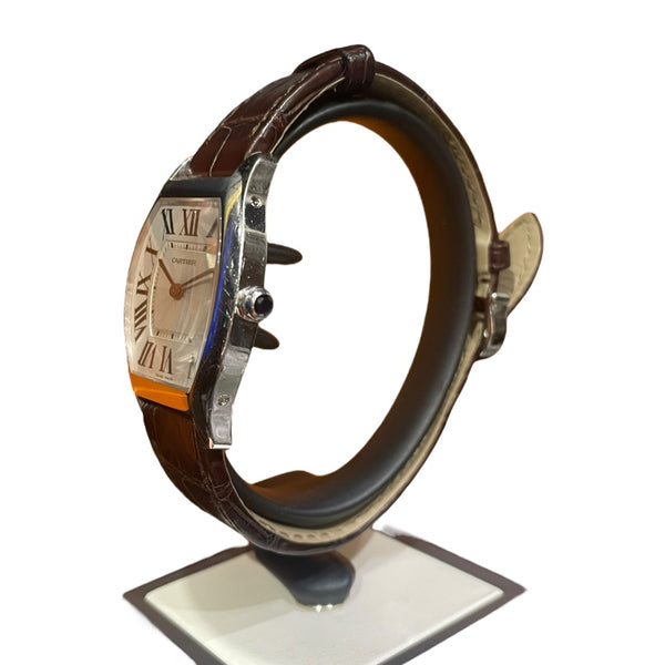 カルティエ Cartier トーチュMM W1556363 18Kホワイトゴールド/革ベルト メンズ 腕時計