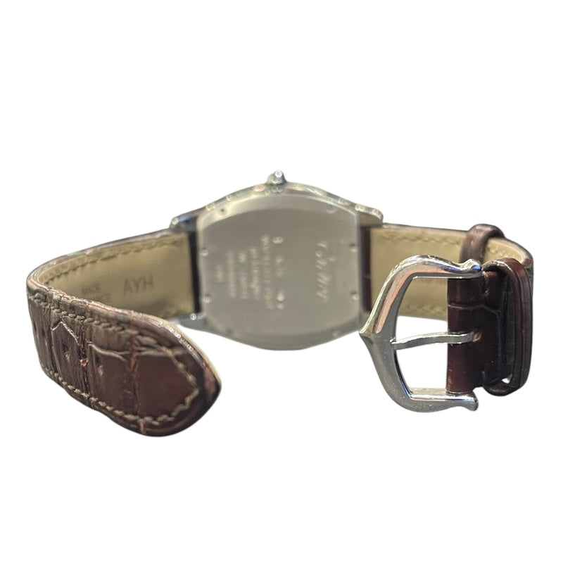 カルティエ Cartier トーチュMM W1556363 18Kホワイトゴールド/革ベルト メンズ 腕時計