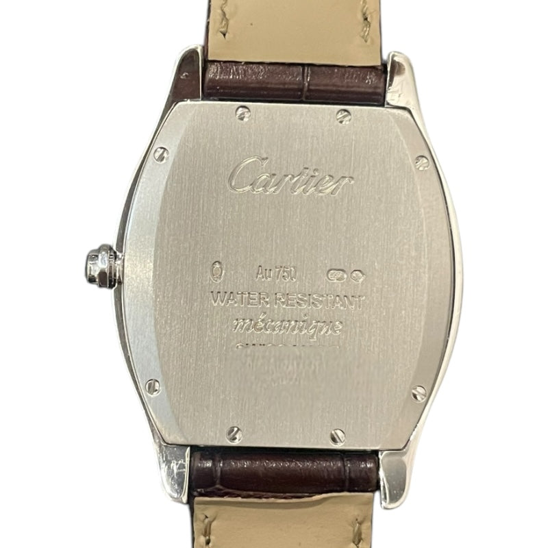 カルティエ Cartier トーチュMM W1556363 18Kホワイトゴールド/革ベルト メンズ 腕時計