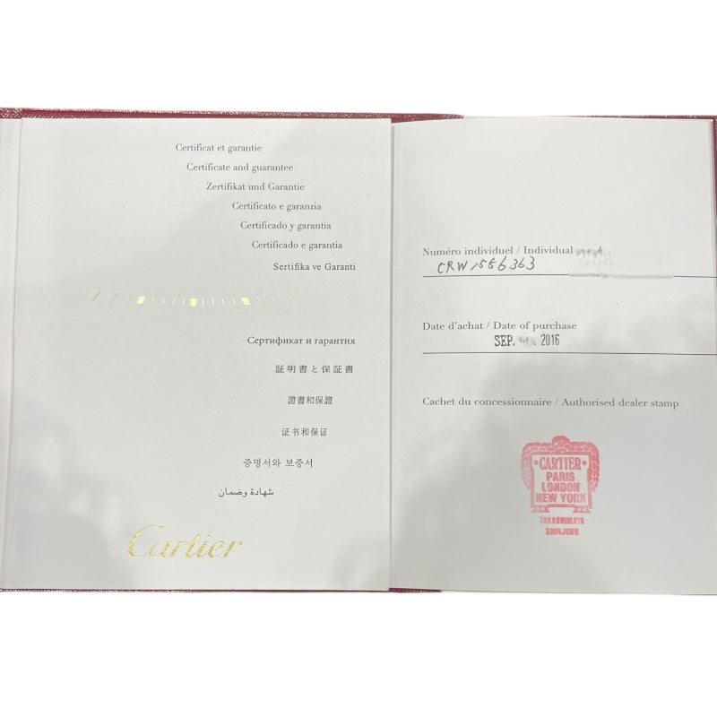 カルティエ Cartier トーチュMM W1556363 18Kホワイトゴールド/革ベルト メンズ 腕時計