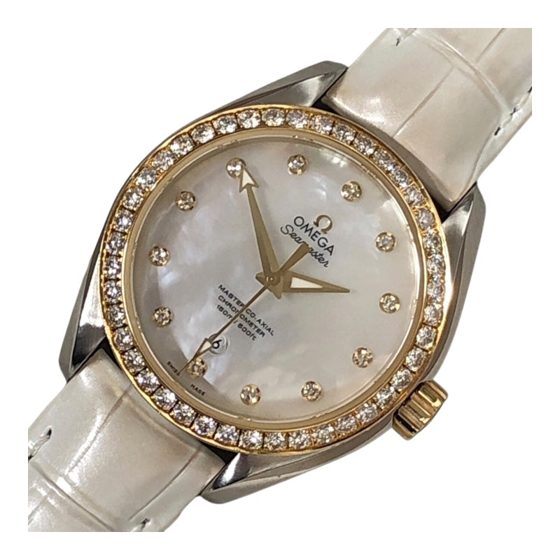 オメガ OMEGA シーマスター アクアテラ 150M マスターコーアクシャル 34ＭＭ ホワイトシェル 231.28.34.20 k18×SS 自動巻き レディース 腕時計