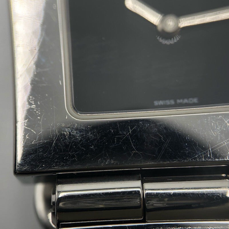 グッチ GUCCI スクエアウォッチ 600J ブラック SS レディース 腕時計