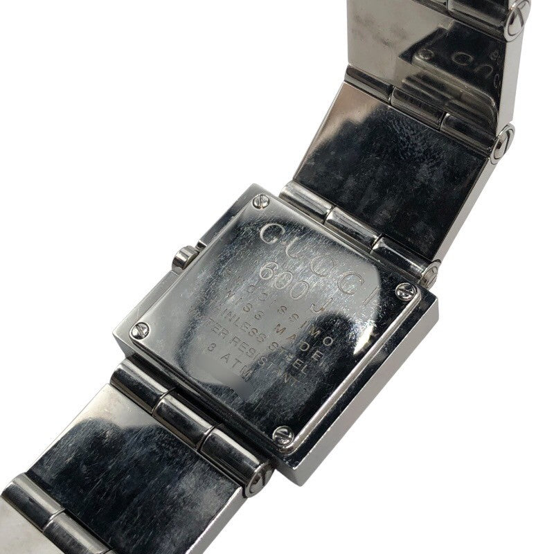 グッチ GUCCI スクエアウォッチ 600J ブラック SS レディース 腕時計