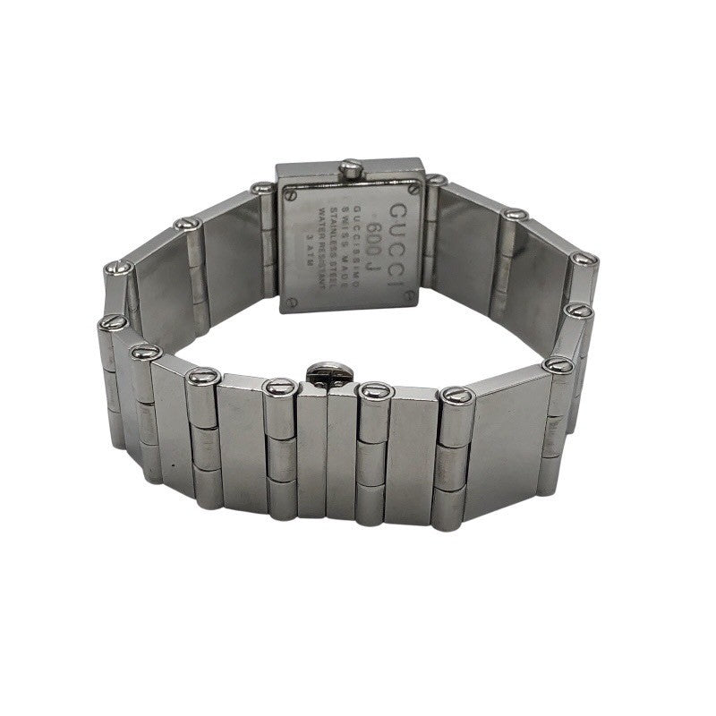 グッチ GUCCI スクエアウォッチ 600J ブラック SS レディース 腕時計