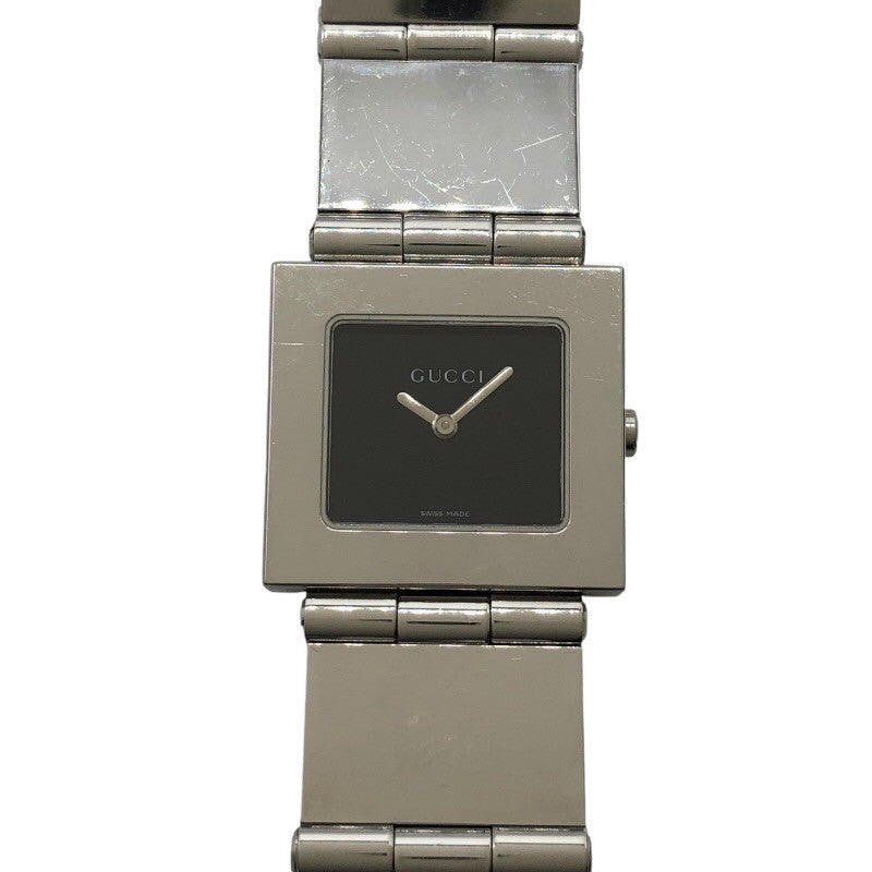 グッチ GUCCI スクエアウォッチ 600J ブラック SS レディース 腕時計