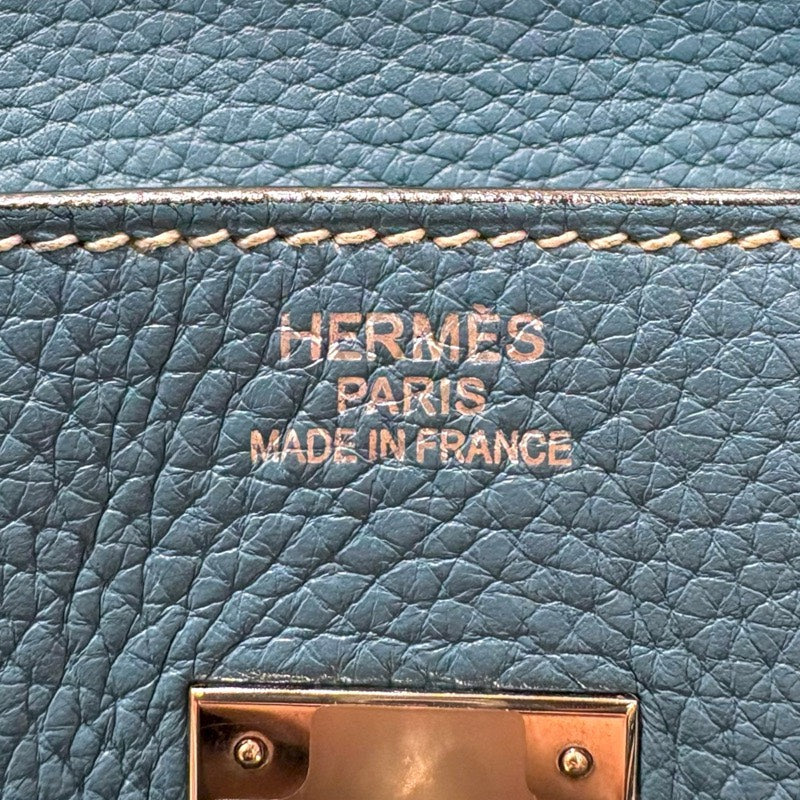 エルメス HERMES バーキン35 刻印不鮮明 ブルージーン シルバー金具 トゴ レディース ハンドバッグ