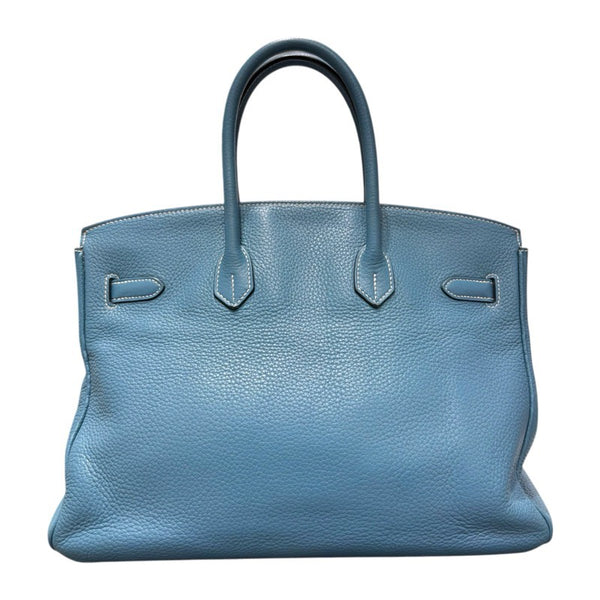 エルメス HERMES バーキン35 刻印不鮮明 ブルージーン シルバー金具 トゴ レディース ハンドバッグ