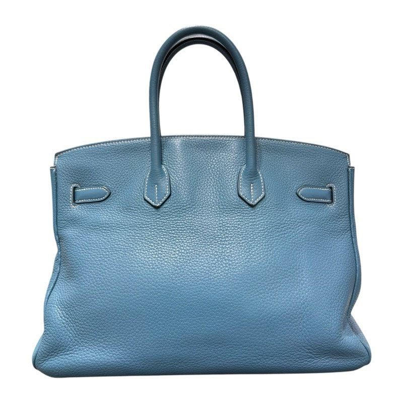 エルメス HERMES バーキン35 刻印不鮮明 ブルージーン シルバー金具 トゴ レディース ハンドバッグ