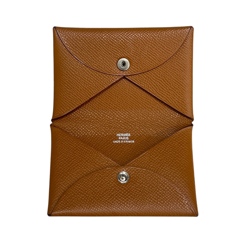 エルメス HERMES カルヴィ □Q刻（2013年） ゴールド エプソン レディース カードケース