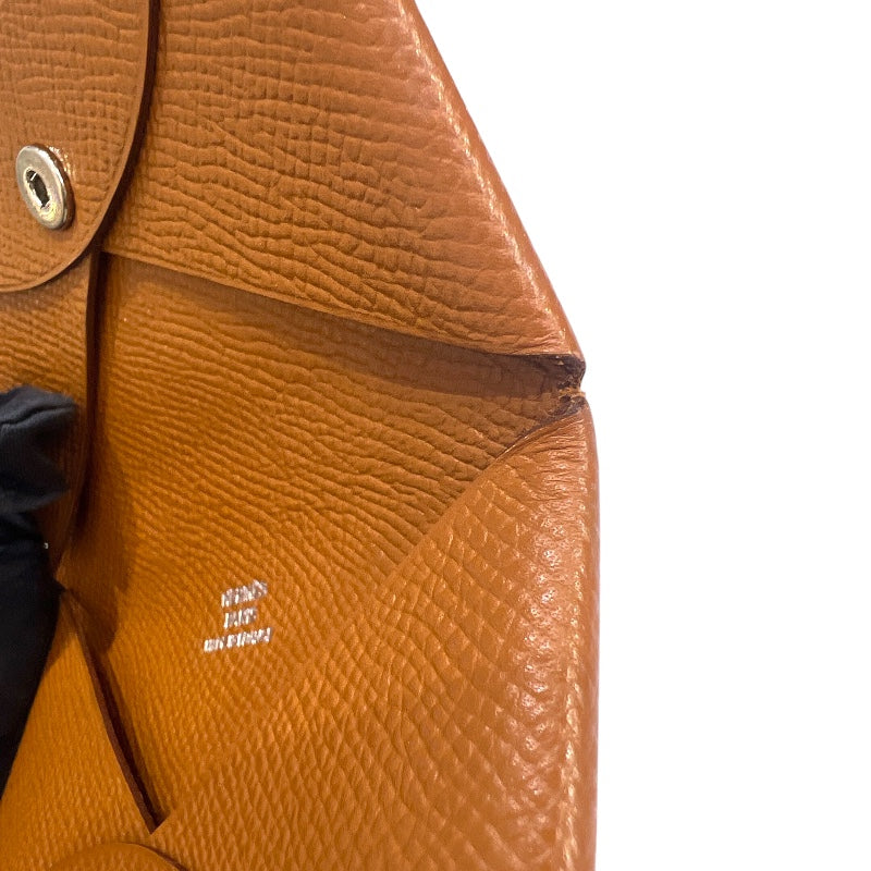 エルメス HERMES カルヴィ □Q刻（2013年） ゴールド エプソン レディース カードケース