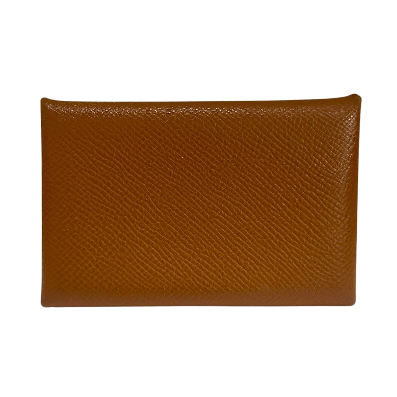 エルメス HERMES カルヴィ □Q刻（2013年） ゴールド エプソン レディース カードケース