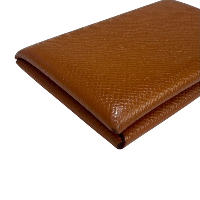 エルメス HERMES カルヴィ □Q刻（2013年） ゴールド エプソン レディース カードケース