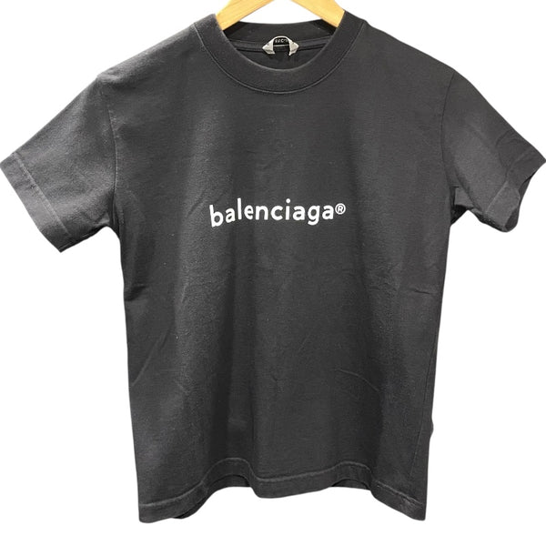 バレンシアガ BALENCIAGA ロゴプリントTシャツ 612964 ブラック コットン レディース 半袖Ｔシャツ