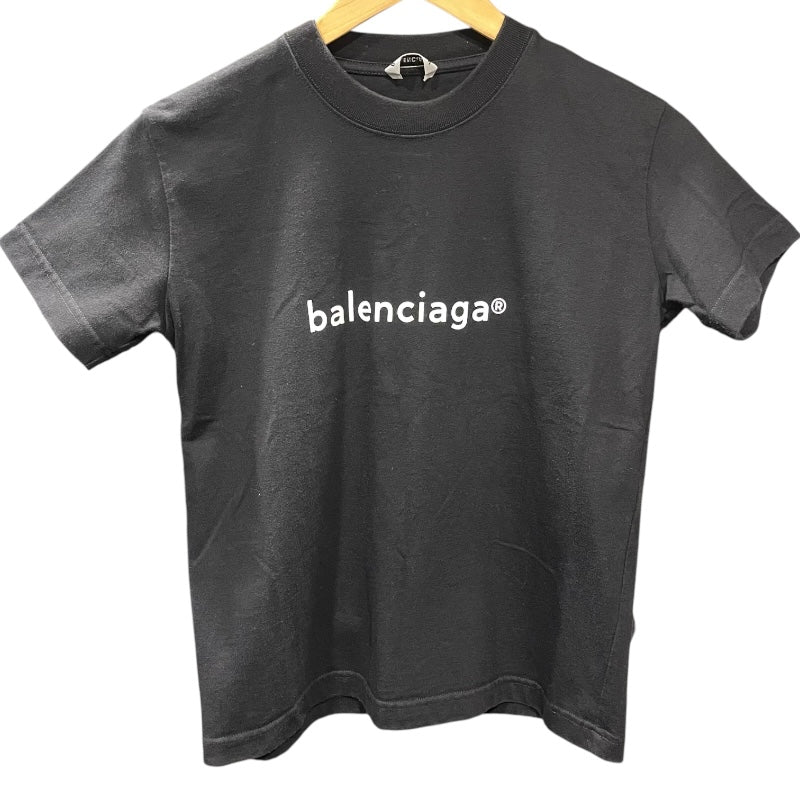 バレンシアガ BALENCIAGA ロゴプリントTシャツ 612964 ブラック コットン レディース 半袖Ｔシャツ
