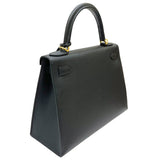 エルメス HERMES ケリー28 外縫い W刻印 ブラック シルバー金具 ヴォーエプソン レディース 2wayハンドバッグ