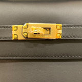 エルメス HERMES ポシェットケリー W刻 ブラック　GD金具 スイフト レディース ハンドバッグ