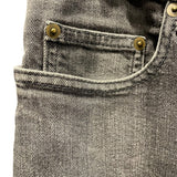 サンローラン SAINT LAURENT クラッシュ加工スキニーデニムパンツ グレー コットン メンズ デニムパンツ