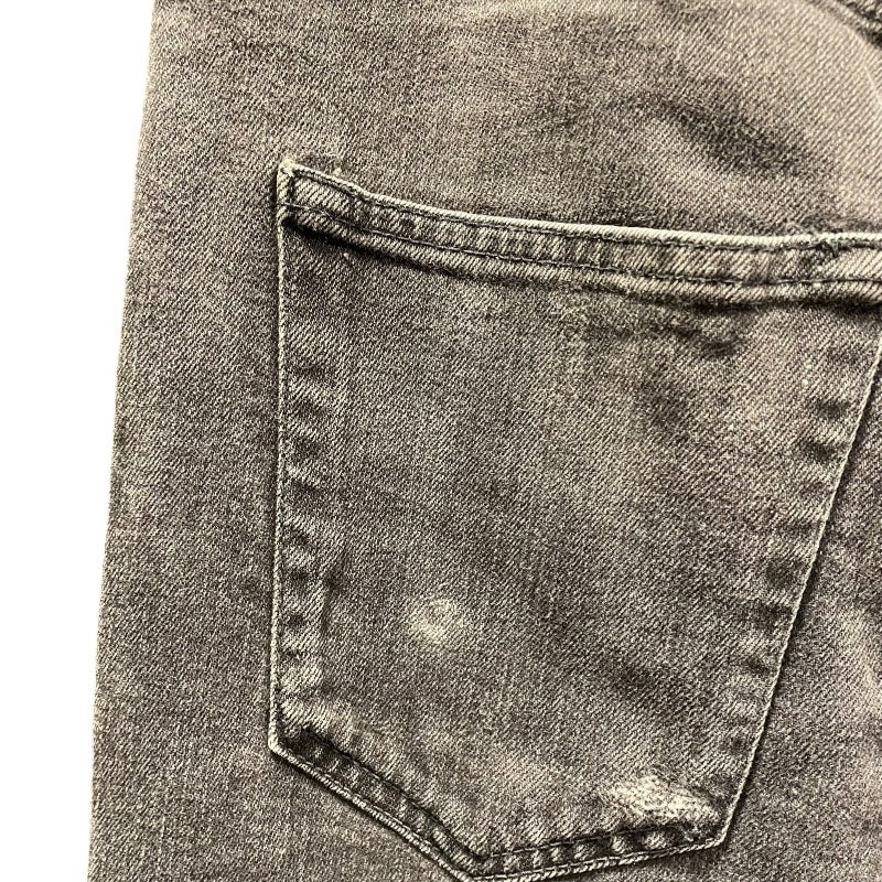 サンローラン SAINT LAURENT クラッシュ加工スキニーデニムパンツ グレー コットン メンズ デニムパンツ