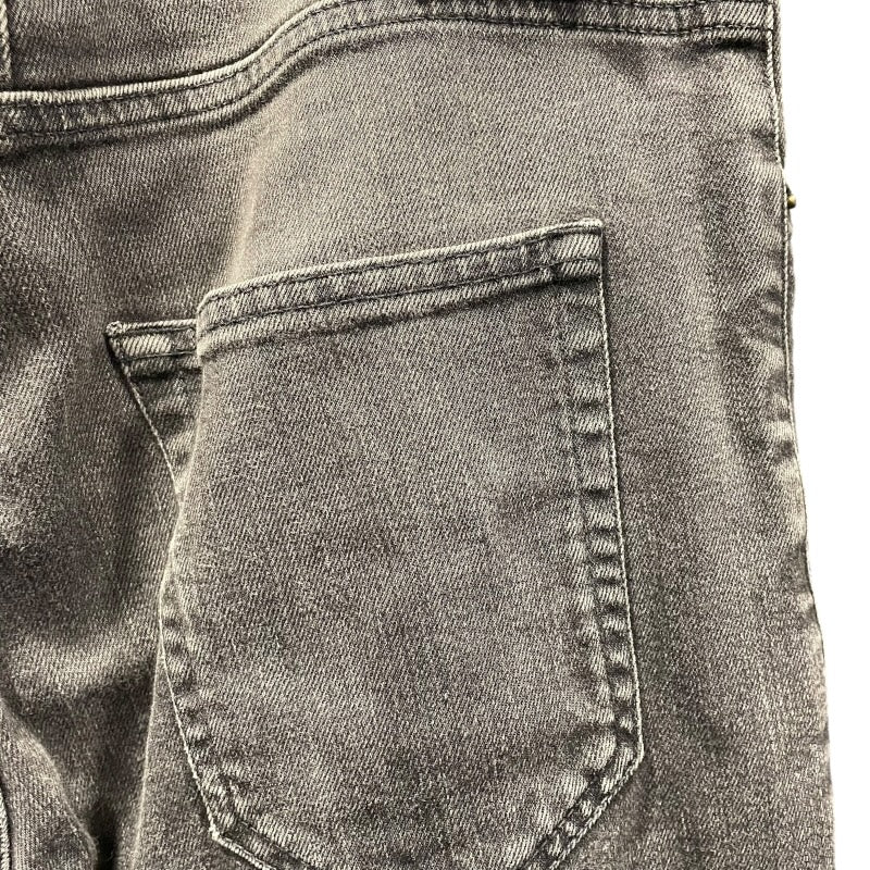 サンローラン SAINT LAURENT クラッシュ加工スキニーデニムパンツ グレー コットン メンズ デニムパンツ