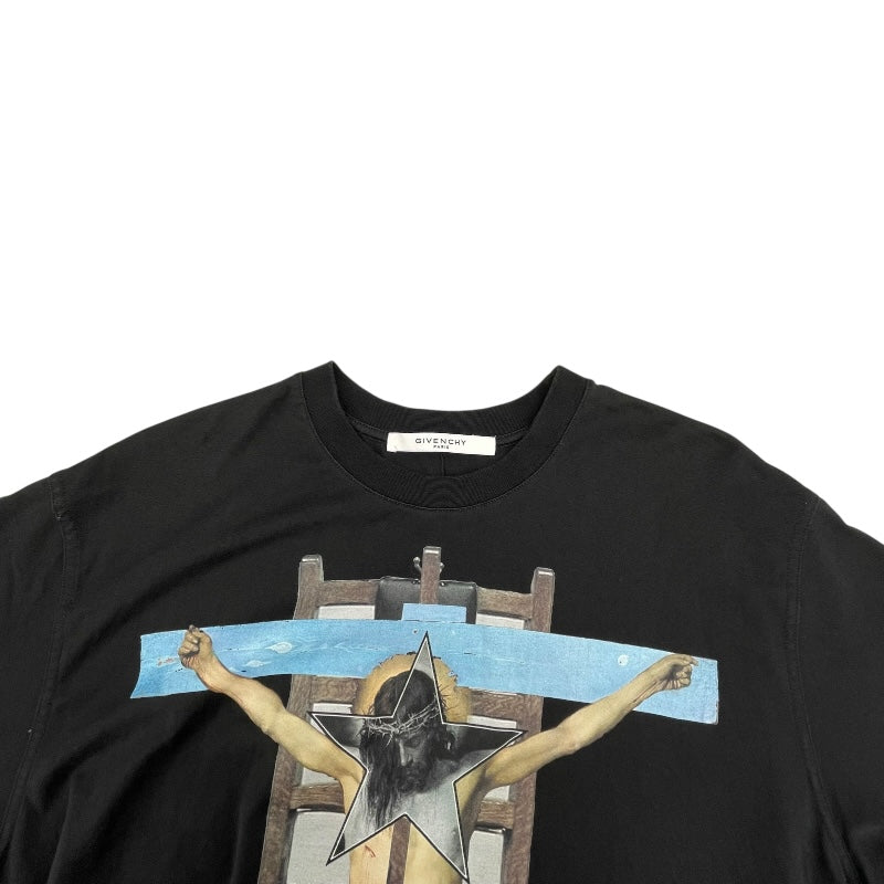ジバンシィ GIVENCHY キリストプリントTシャツ 16J7124651 ブラック コットン メンズ 半袖Ｔシャツ