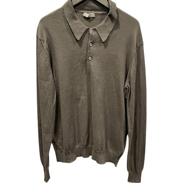 いま人気のアイテム PRADA プラダ ニットポロシャツ コットン ブラック DNA793 トップス