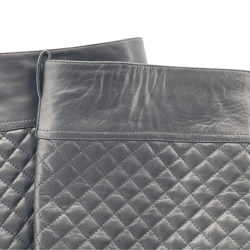 シャネル CHANEL マトラッセキルティングレザーロングブーツ 328017 ブラック レザー レディース ブーツ