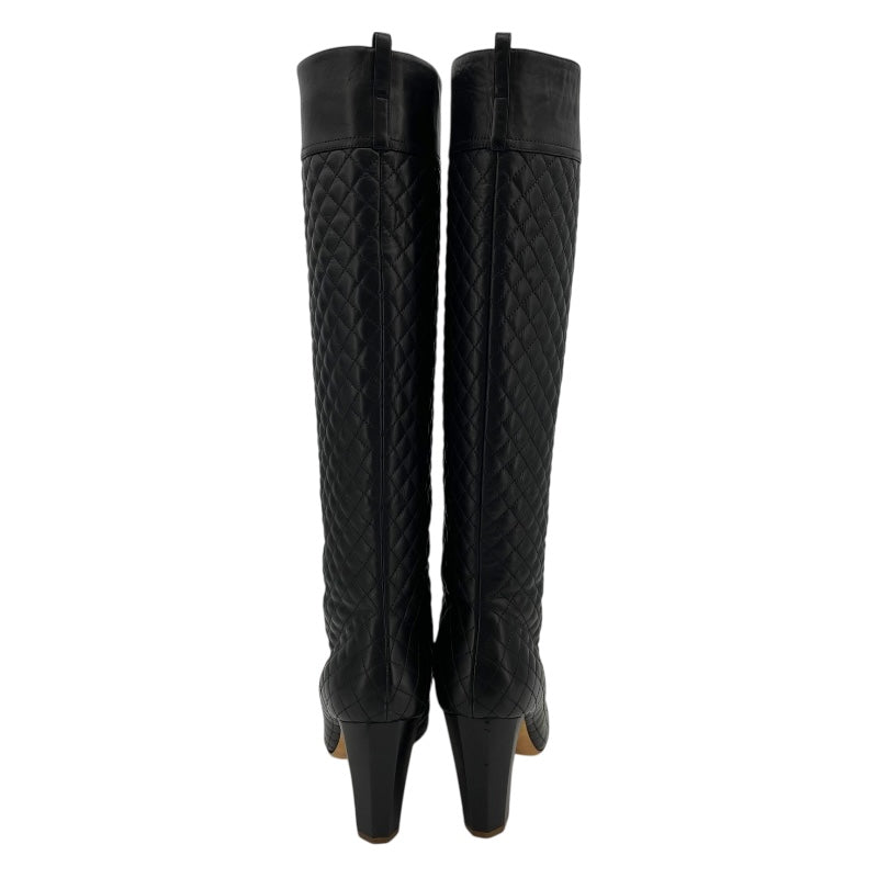 シャネル CHANEL マトラッセキルティングレザーロングブーツ 328017 ブラック レザー レディース ブーツ