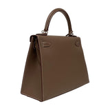エルメス HERMES ケリー28 外縫い Z刻 エトゥープ シルバー金具 エプソン レディース ハンドバッグ