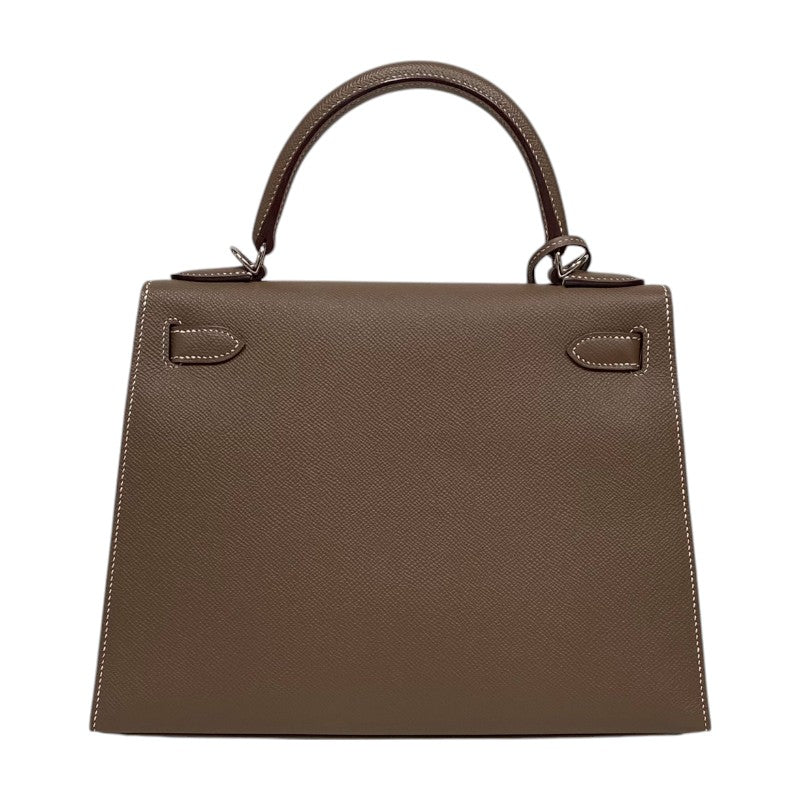 エルメス HERMES ケリー28 外縫い Z刻 エトゥープ シルバー金具 エプソン レディース ハンドバッグ