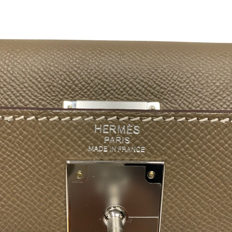 エルメス HERMES ケリー28 外縫い Z刻 エトゥープ シルバー金具 エプソン レディース ハンドバッグ