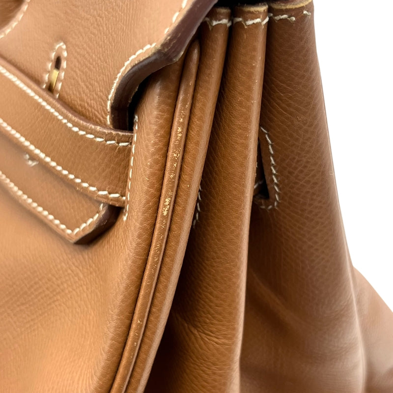 エルメス HERMES バーキン35 □F刻印 ゴールド ゴールド金具 クシュベル レディース ハンドバッグ