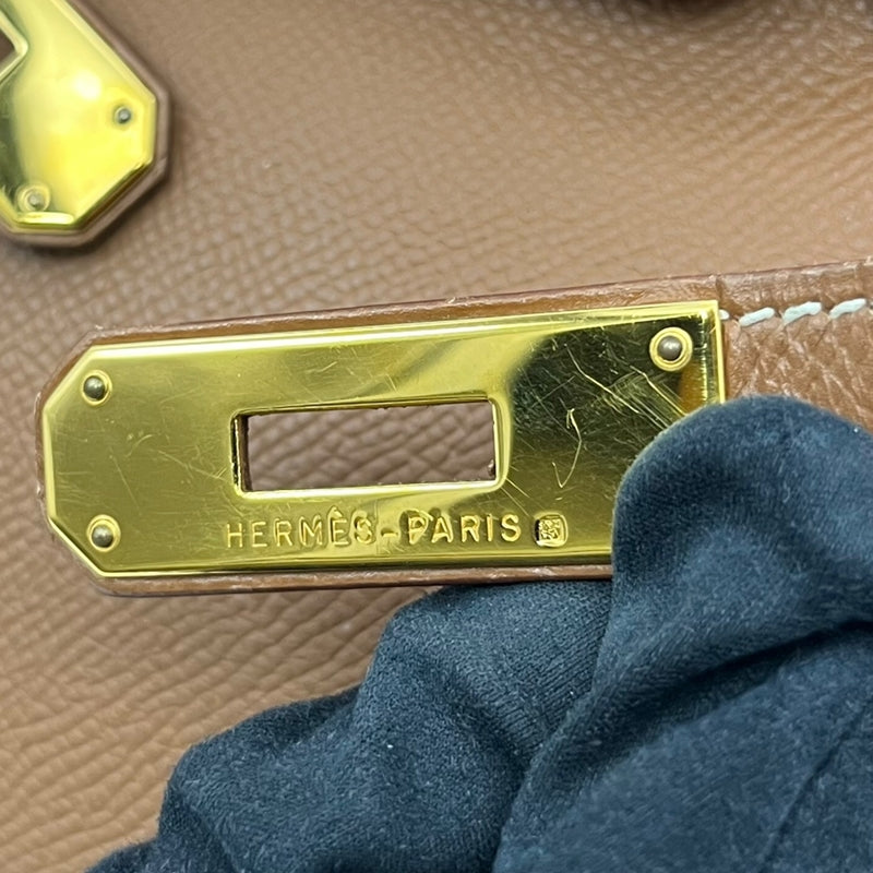 エルメス HERMES バーキン35 □F刻印 ゴールド ゴールド金具 クシュベル レディース ハンドバッグ